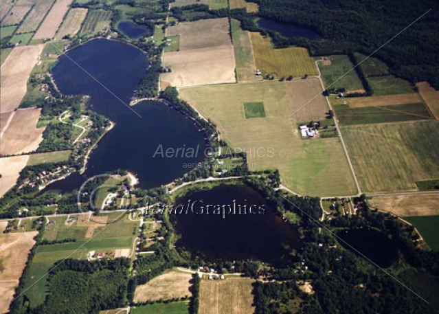 Rainbow Lake & Middle Lake in Montcalm County, Michigan